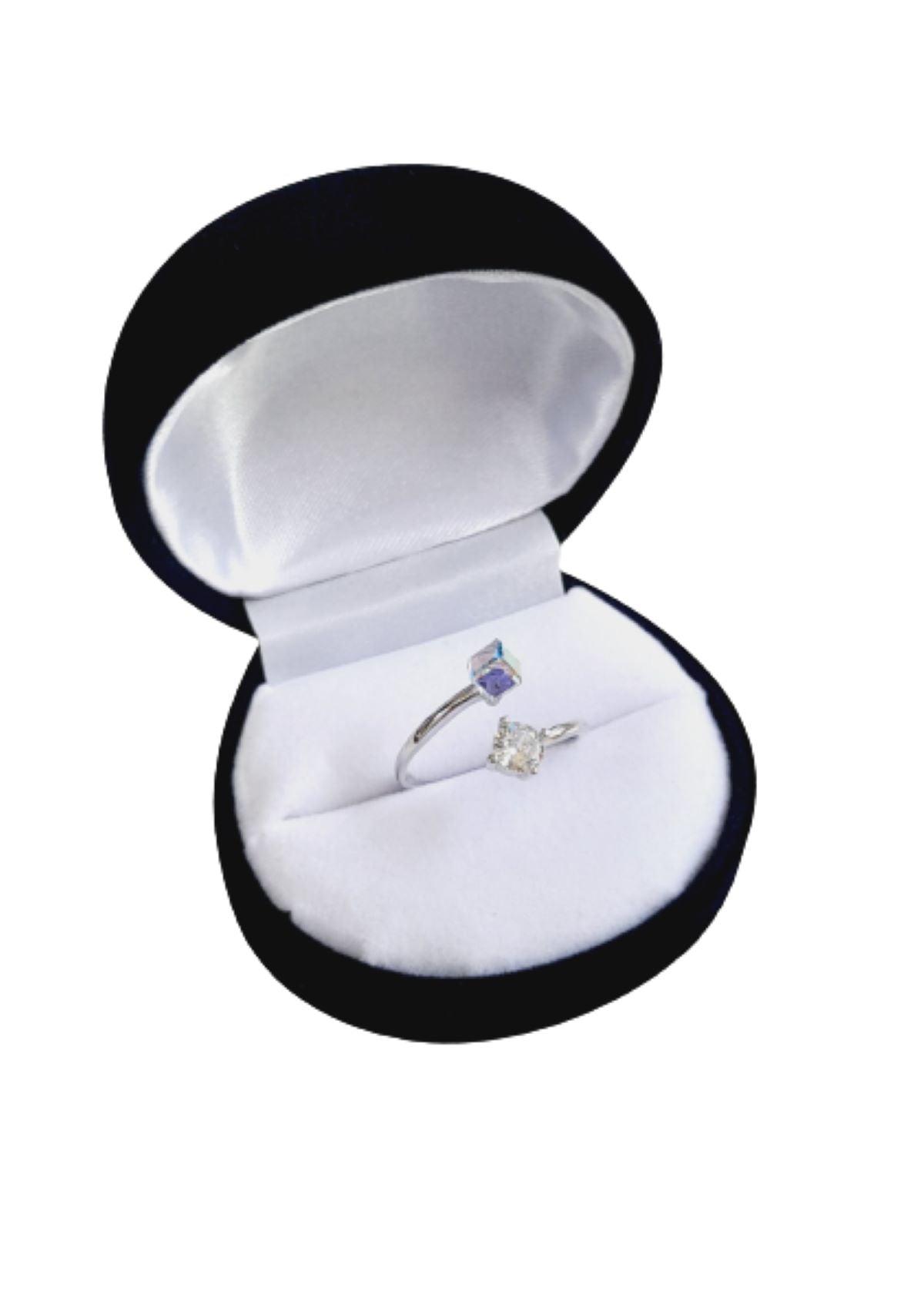 Anillo plata 925 elaborado con cristal Swarovski® aurora boreal