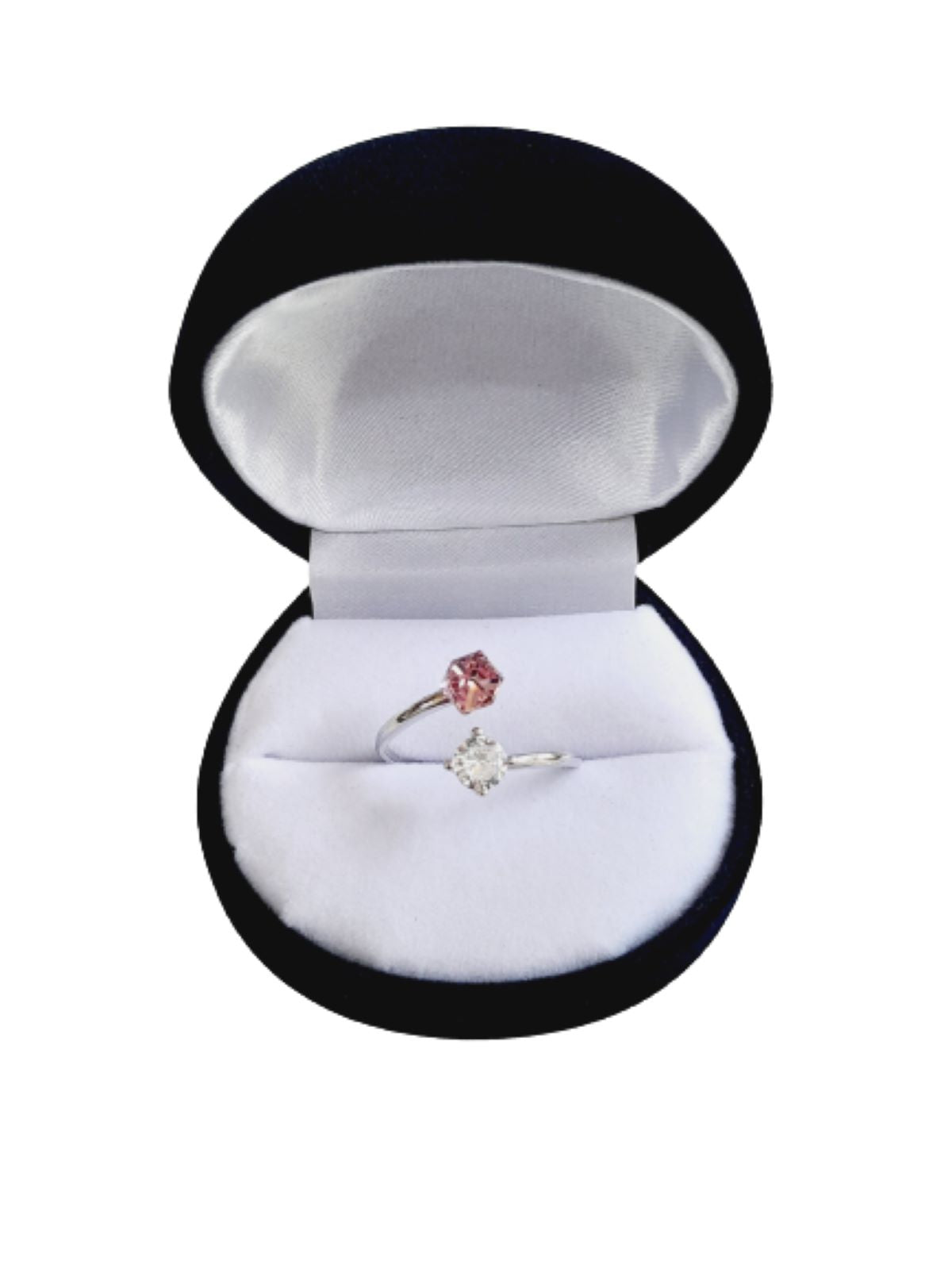 Anillo de plata 925 con cristal austriaco rosa romantic