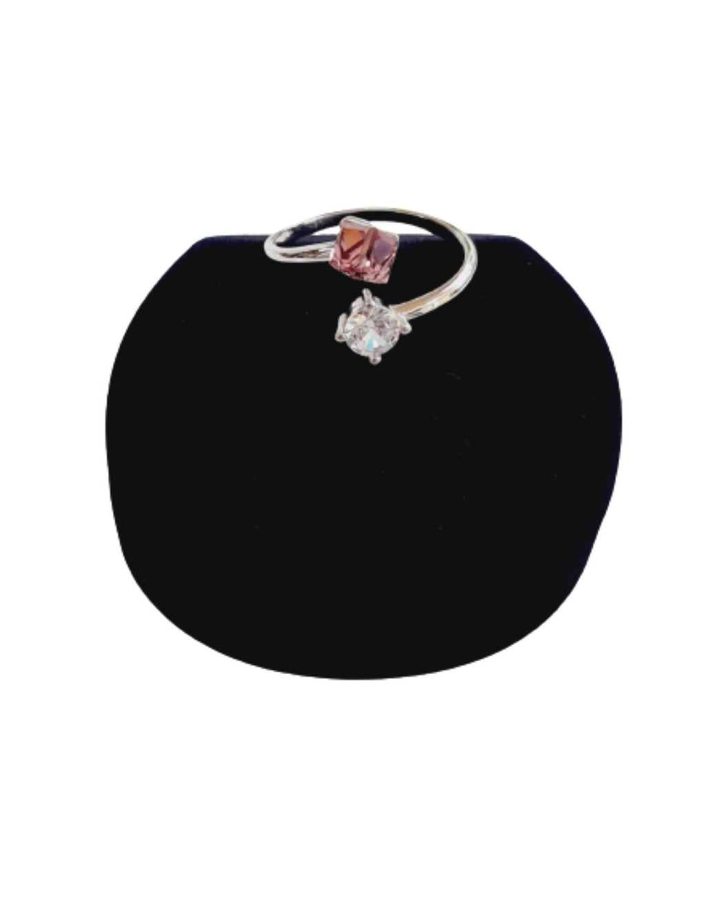 Anillo de plata 925 con cristal austriaco rosa romantic
