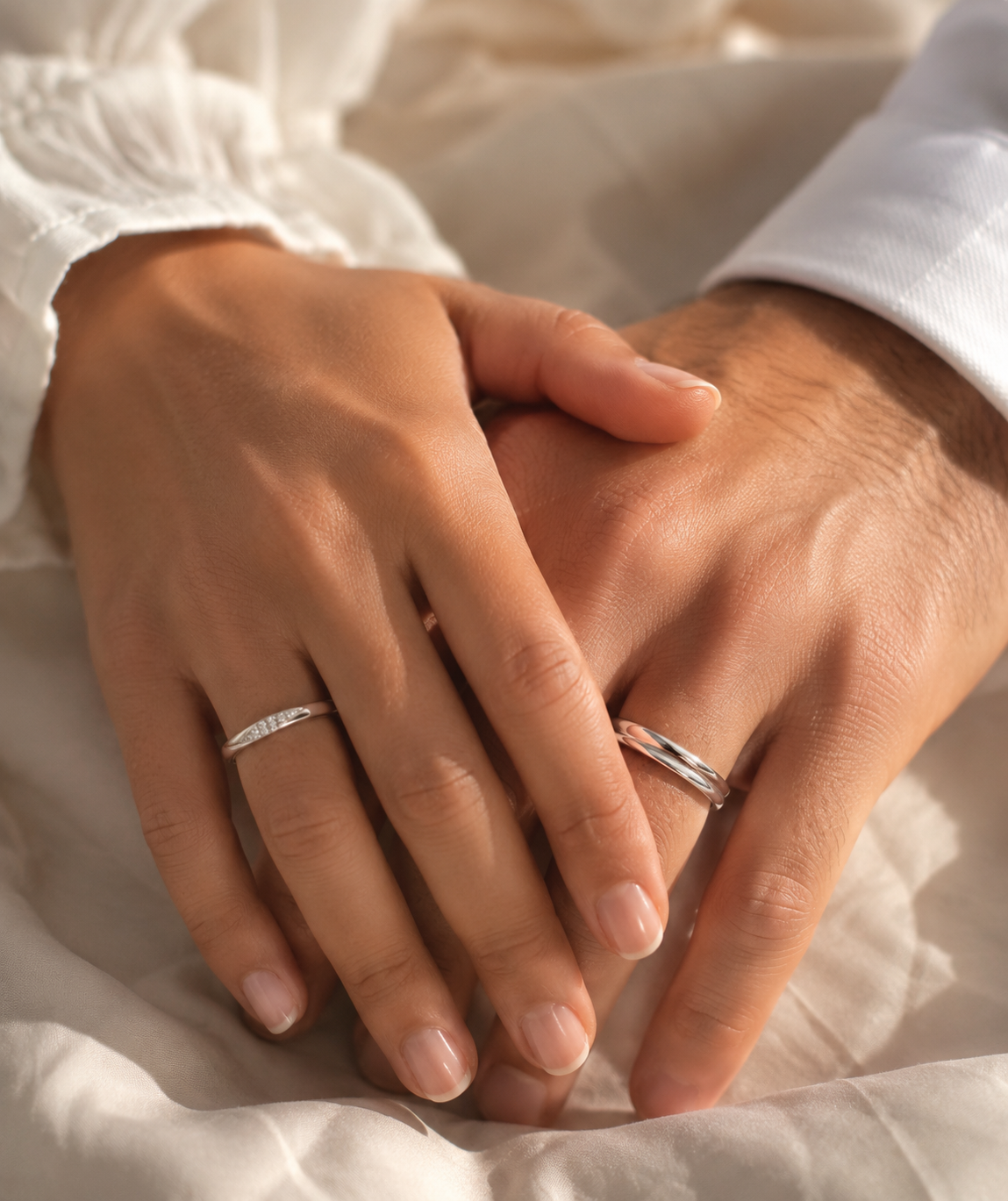 Par de anillos matrimonio plata 925 y circonitas cúbicas