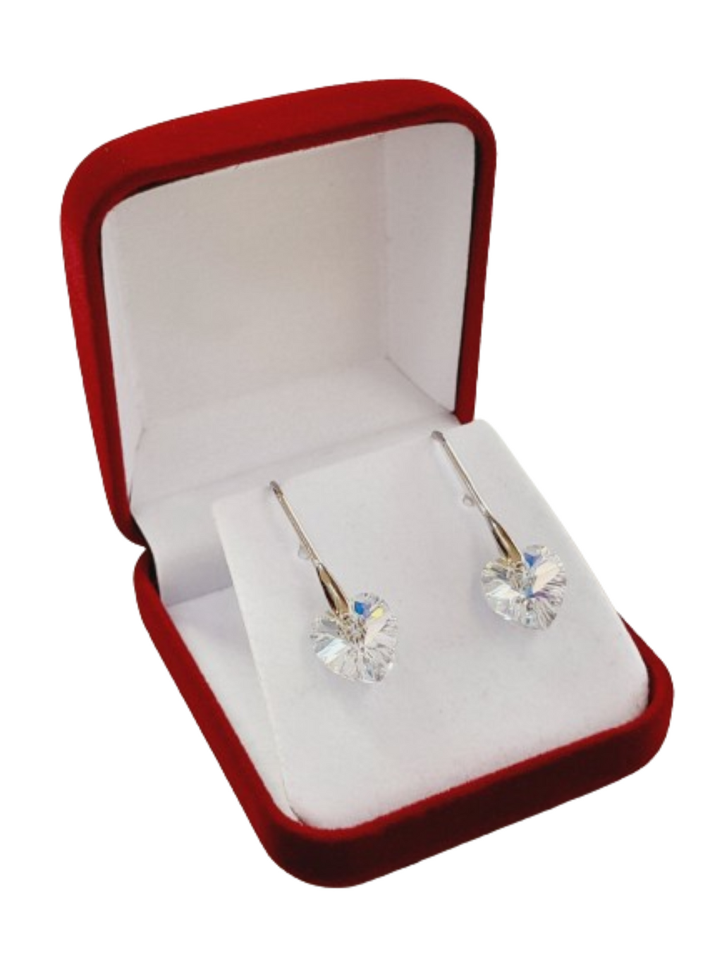 Aros de plata 925 corazón fabricados con cristales Swarovski®