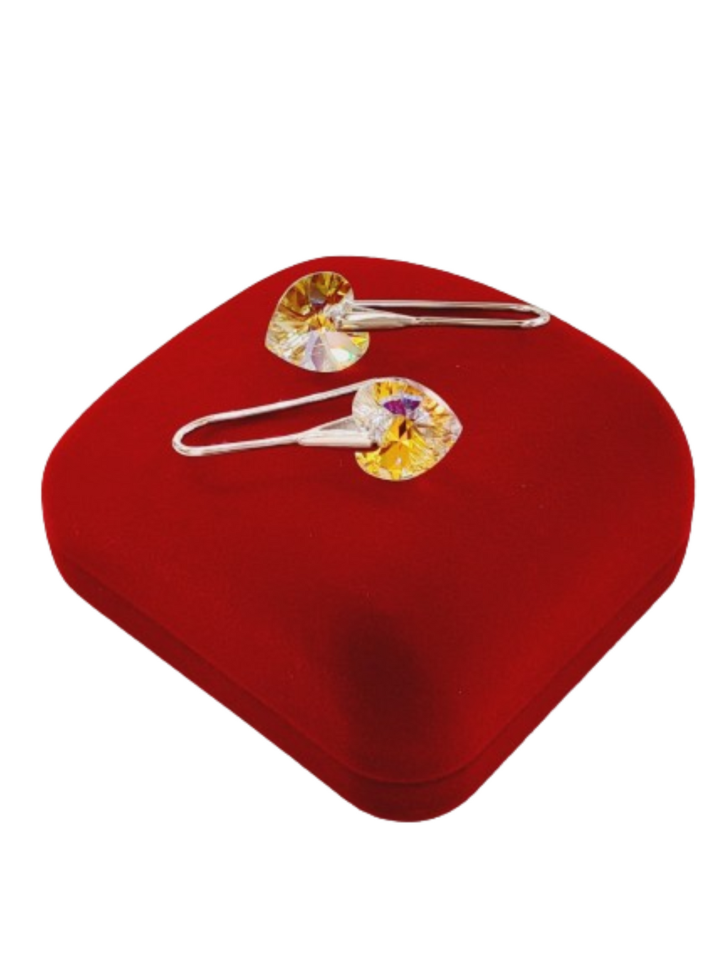 Aros de plata 925 corazón fabricados con cristales Swarovski®