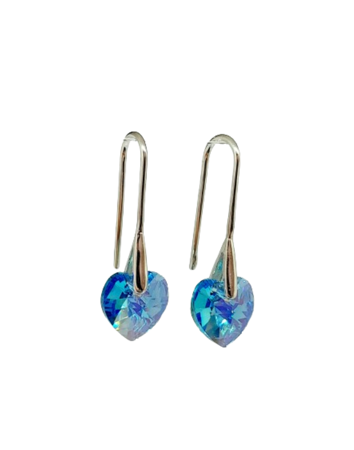Aros de cristal austriaco aguamarina plata 925