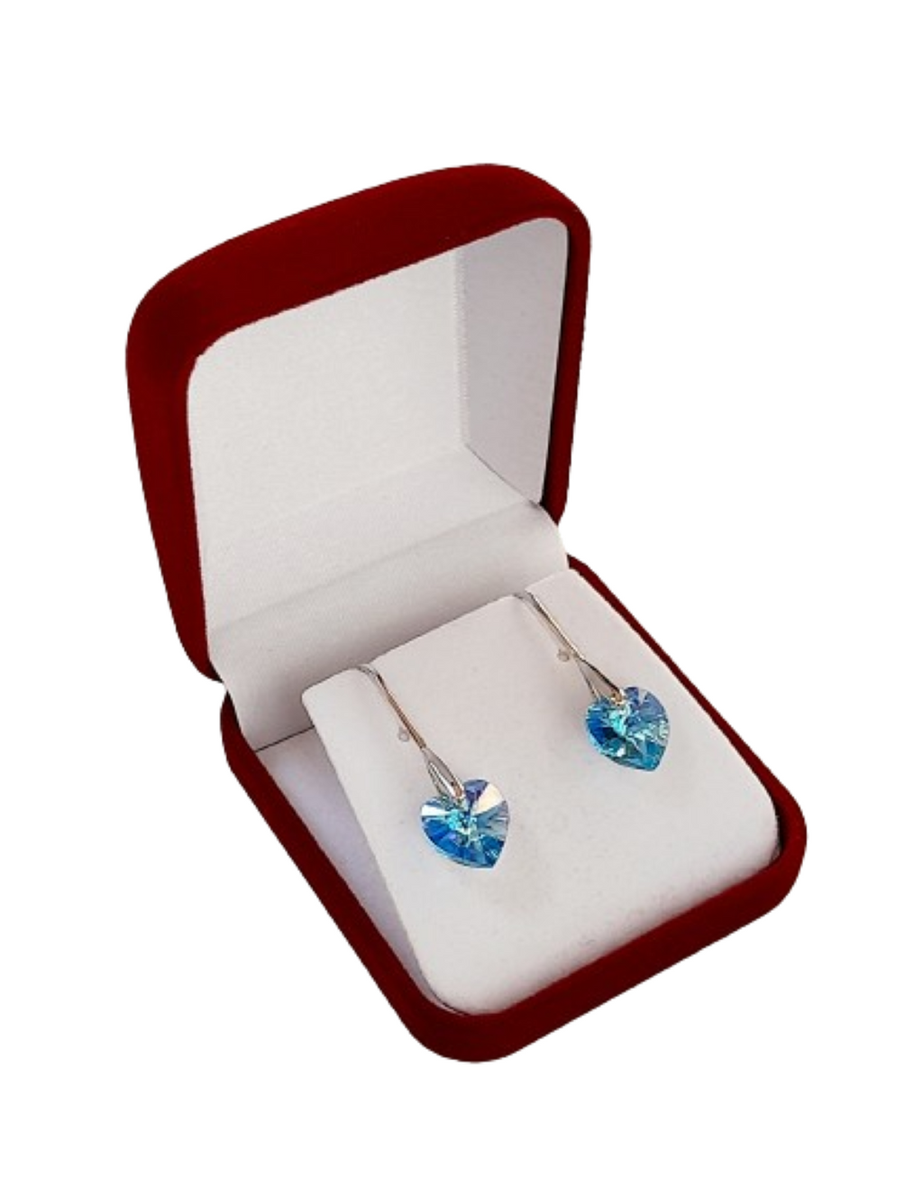 Aros de cristal austriaco aguamarina plata 925