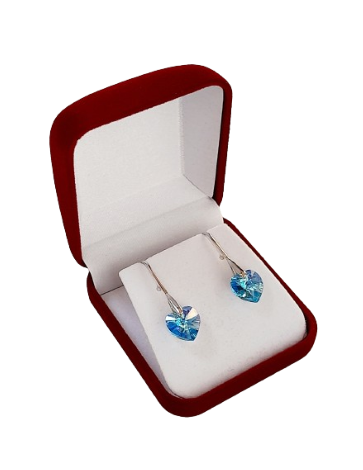 Aros de cristal austriaco aguamarina plata 925