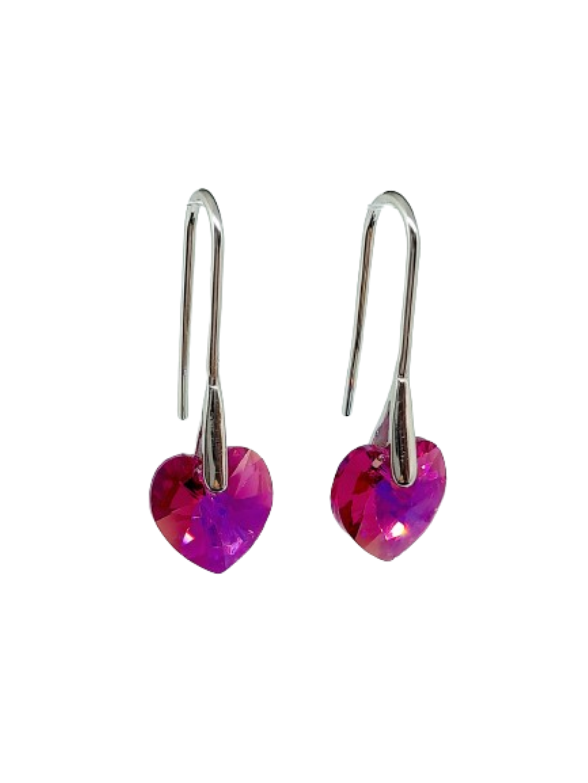 Aros de corazón fantastic rose plata 925 regalo