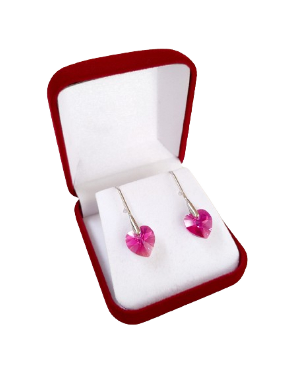 Aros de corazón fantastic rose plata 925 regalo