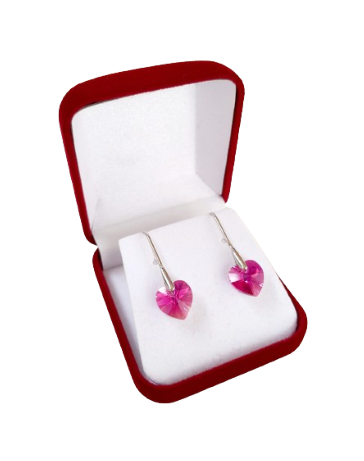 Aros de corazón fantastic rose plata 925 regalo