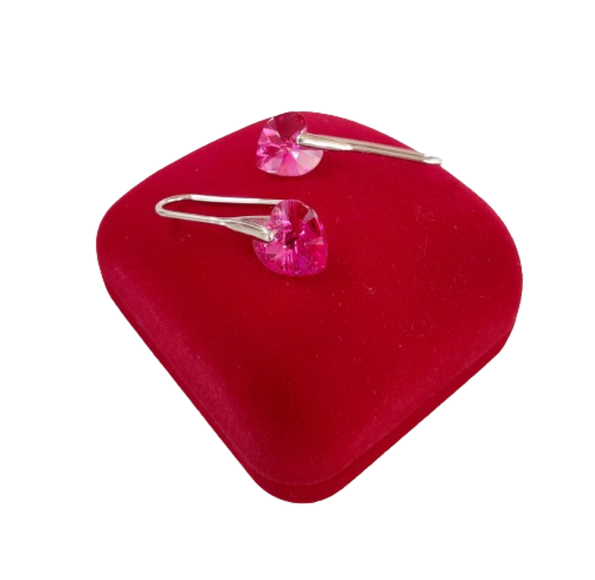 Aros de corazón fantastic rose plata 925 regalo