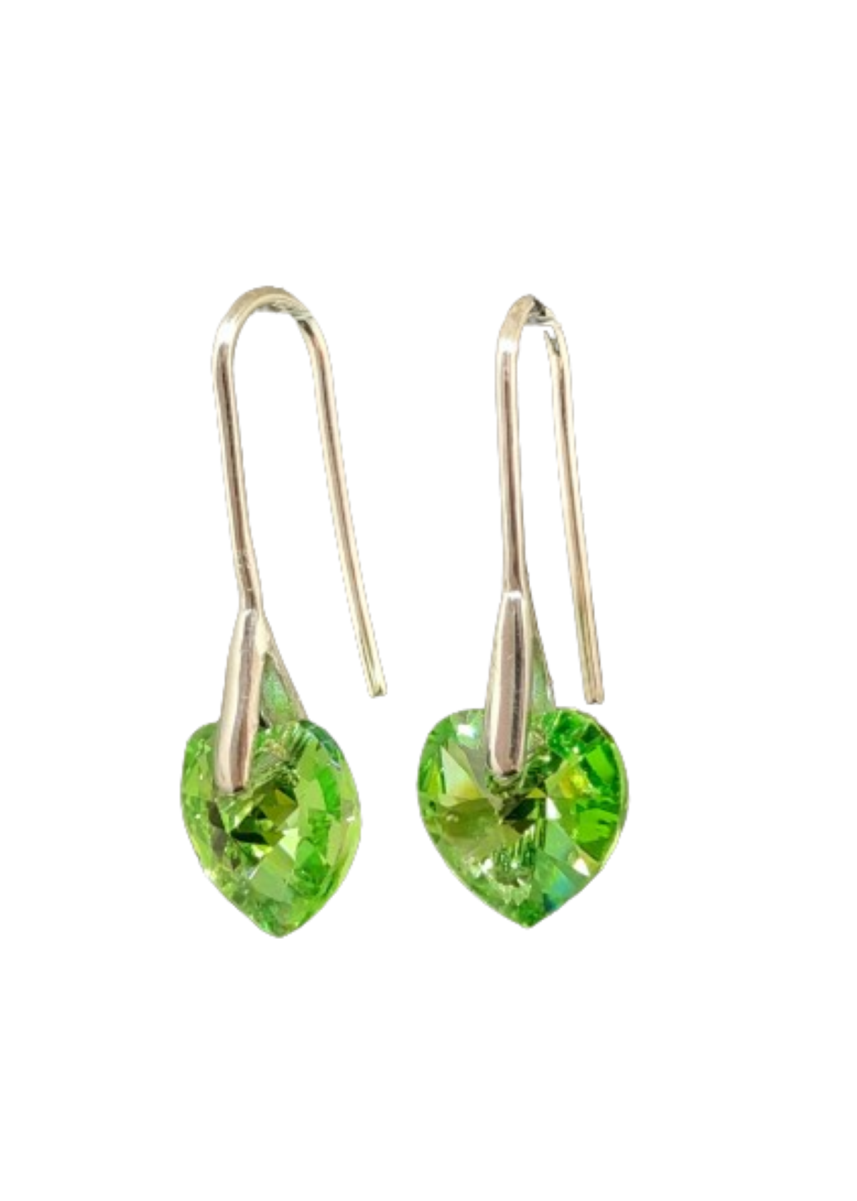 Pendientes de mujer peridot cristal austriaco y plata 925
