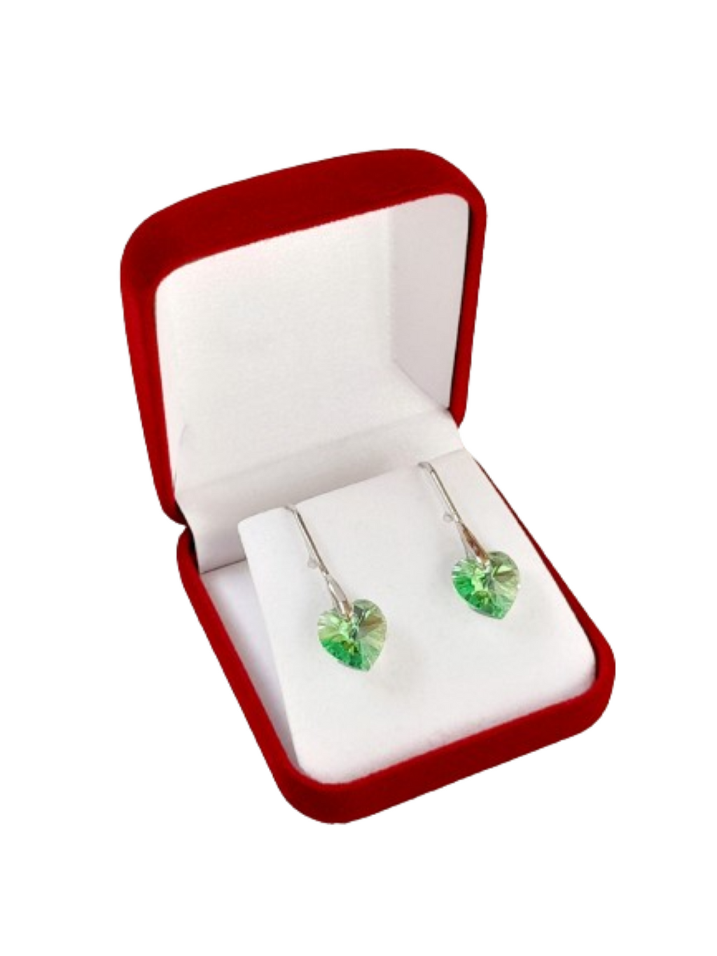 Pendientes de mujer peridot cristal austriaco y plata 925