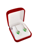 Pendientes de mujer peridot cristal austriaco y plata 925
