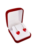 Pendientes corazón rojo san valentín cristal austriaco y plata 925