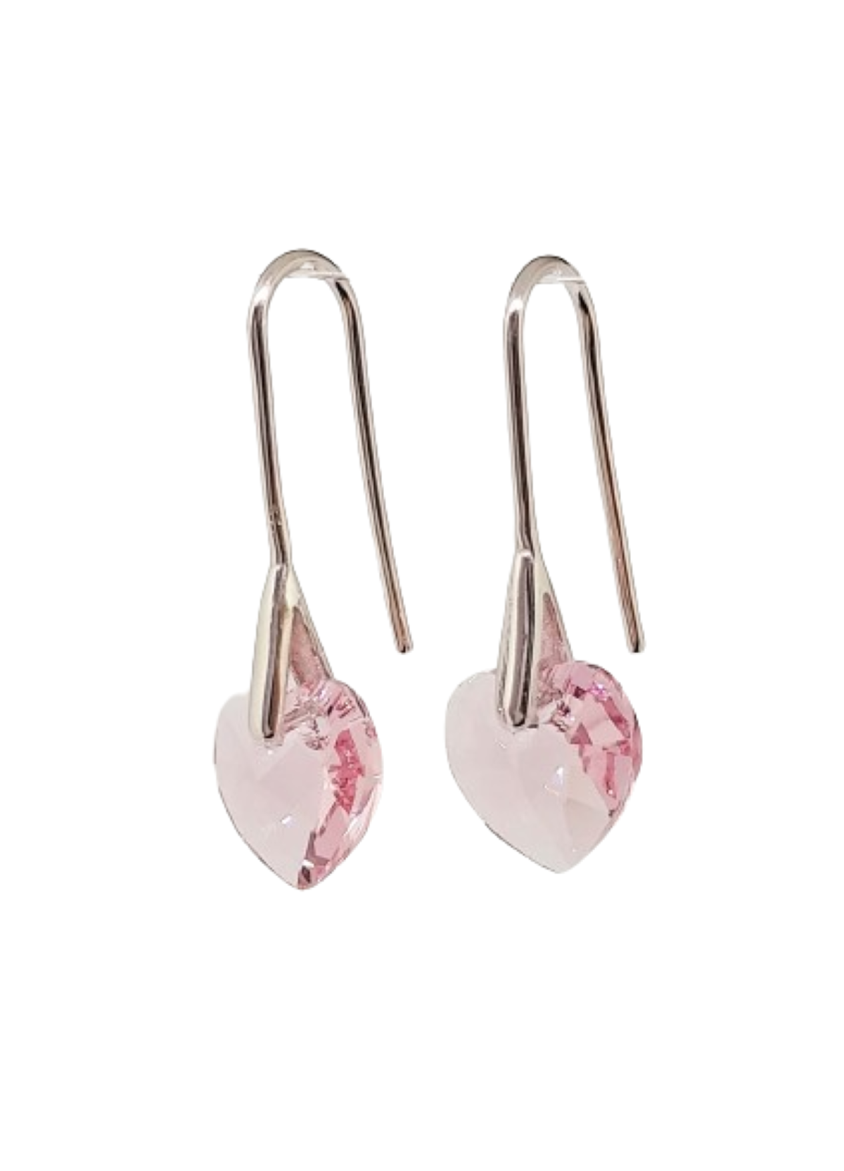 Aros de corazón rose elaborados con cristales Swarovski®