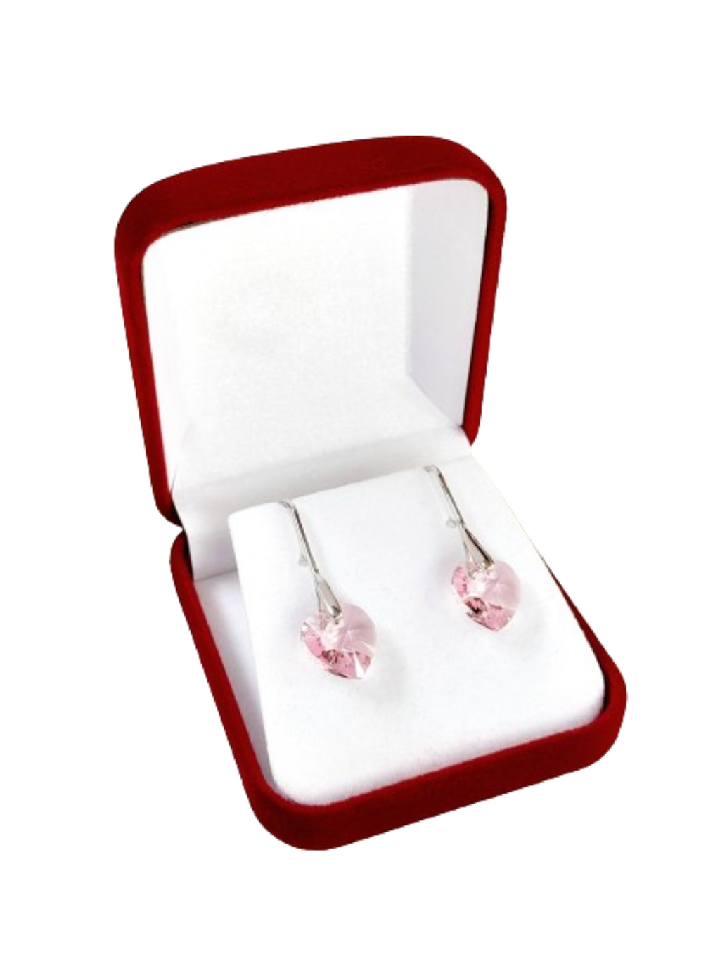Aros de corazón rose elaborados con cristales Swarovski®