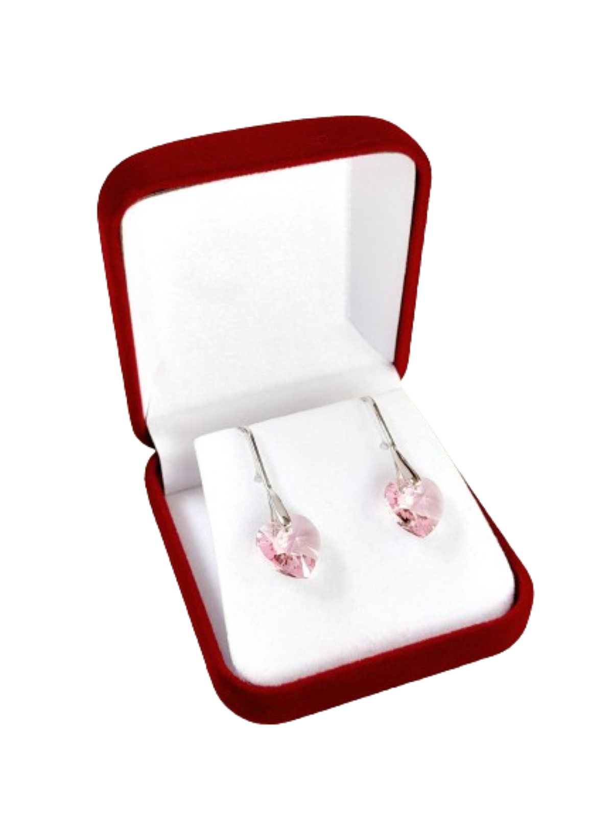 Aros de corazón rose elaborados con cristales Swarovski®