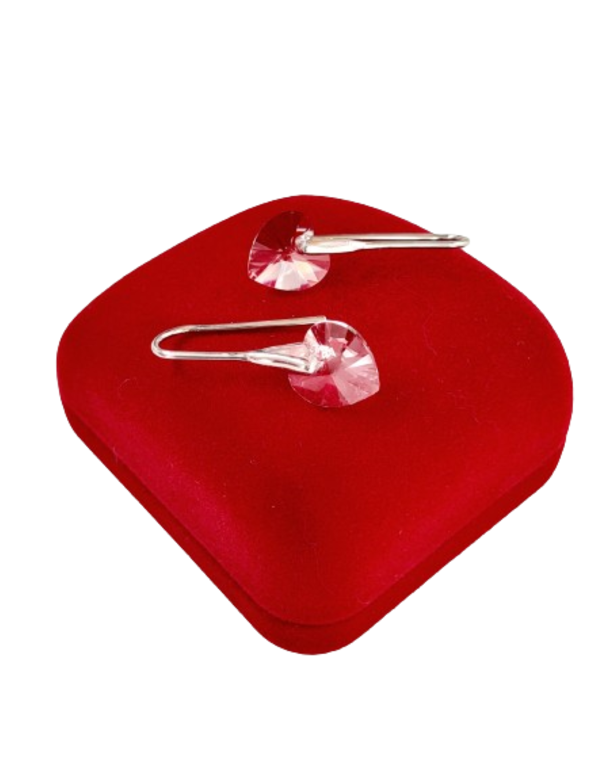 Aros de corazón rose elaborados con cristales Swarovski®