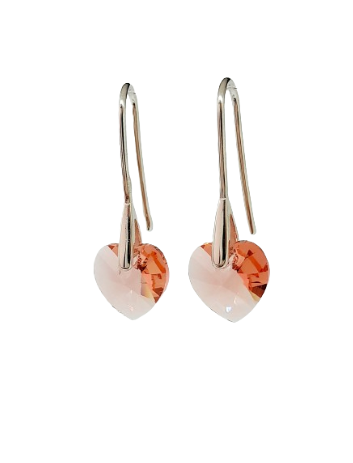 Aros de corazón peach plata 925 regalo de lujo