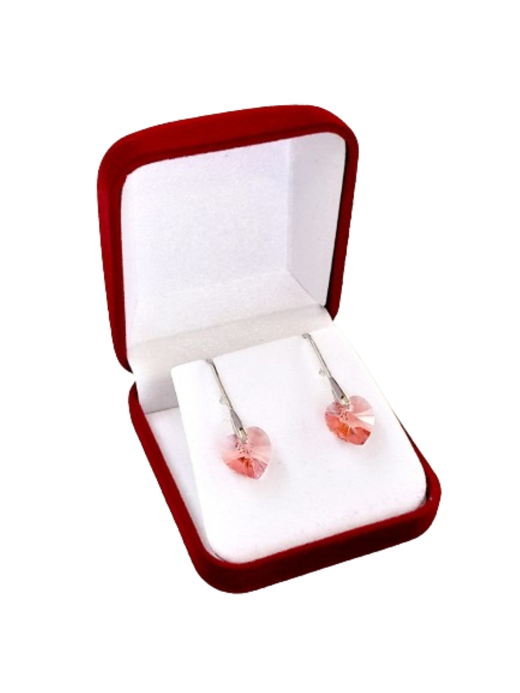 Aros de corazón peach plata 925 regalo de lujo