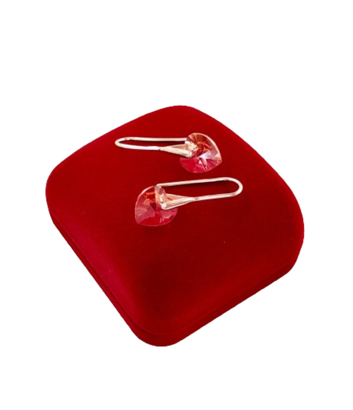 Aros de corazón peach plata 925 regalo de lujo