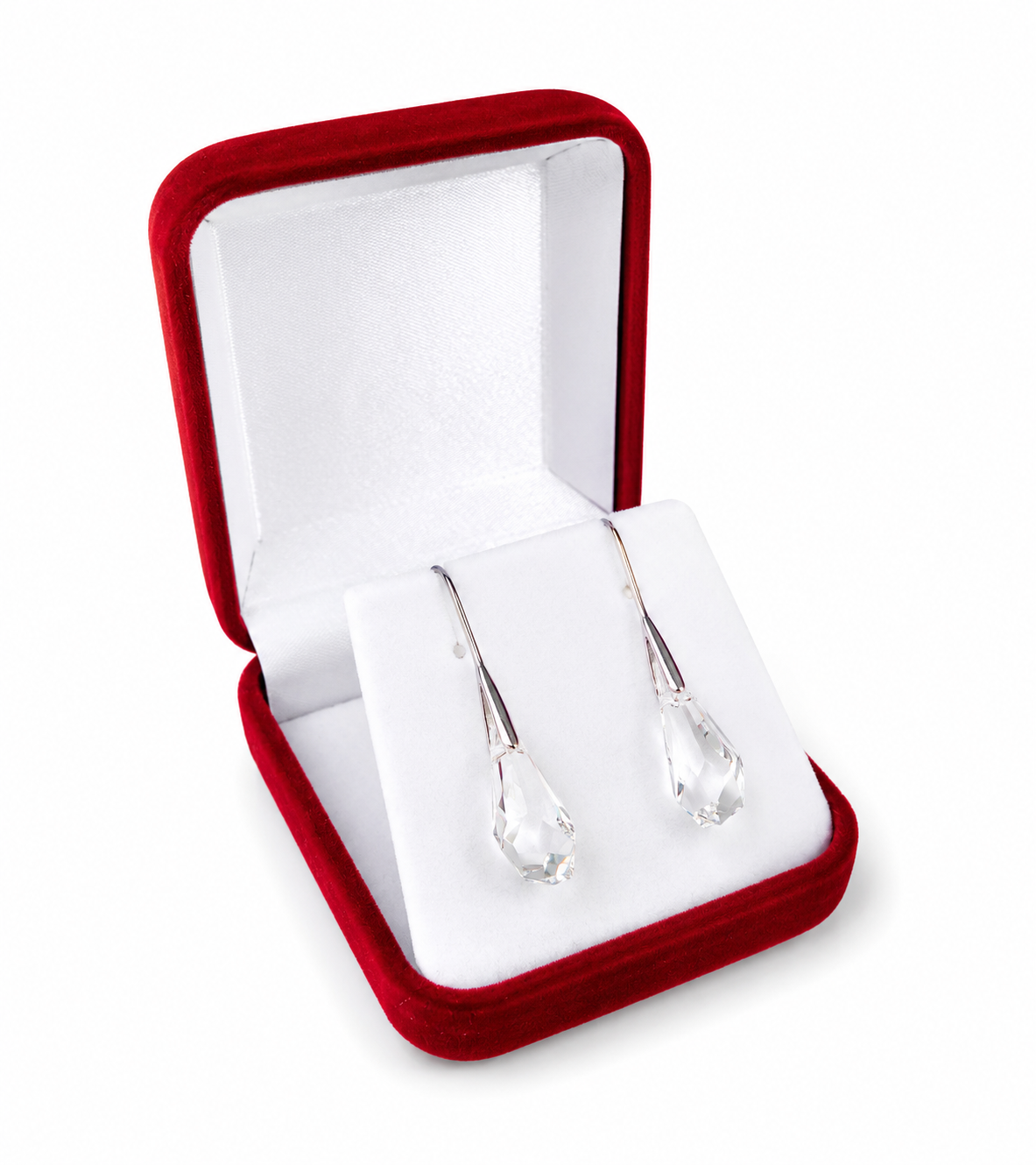 Aros de plata 925 de lujo polygon drop crystal