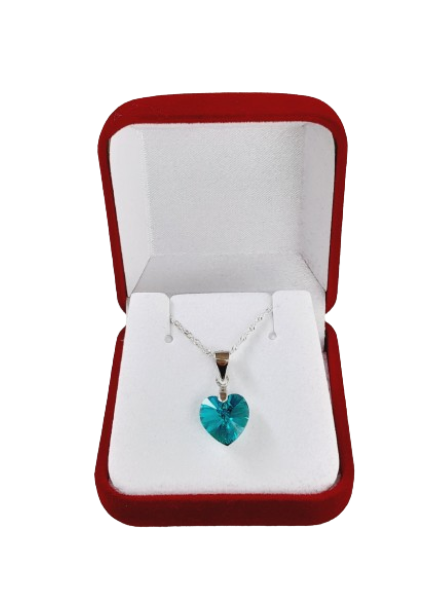 Cadena de plata 925 mujer cristal turquesa