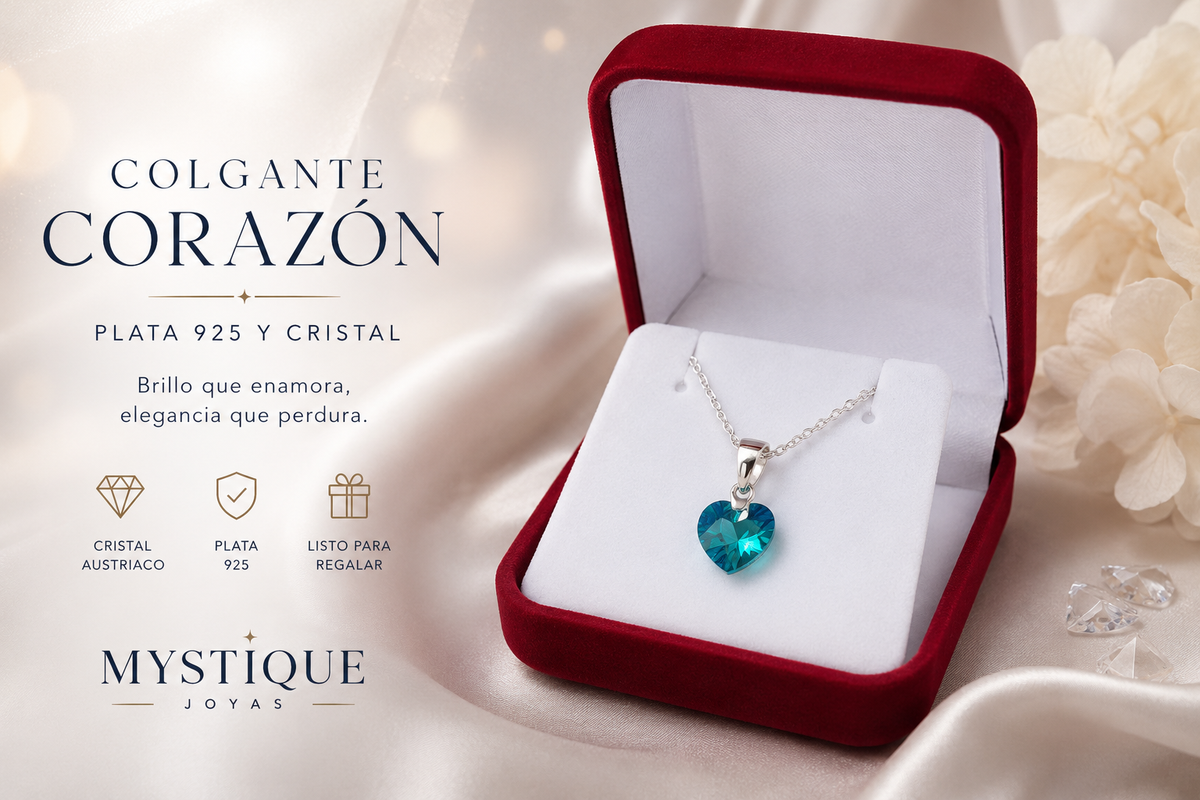 Cadena de plata 925 mujer cristal turquesa