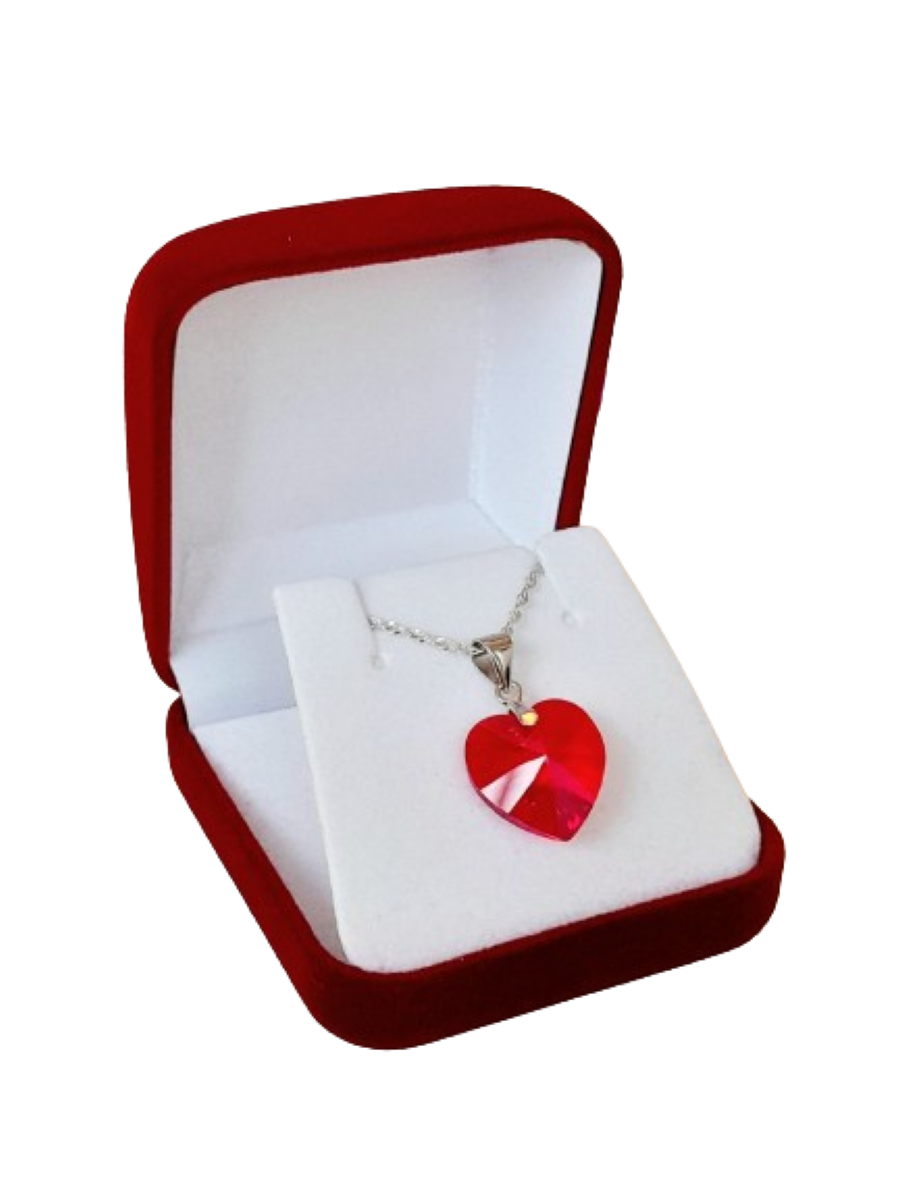Collar lady in red corazón elaborado con cristales Swarovski®