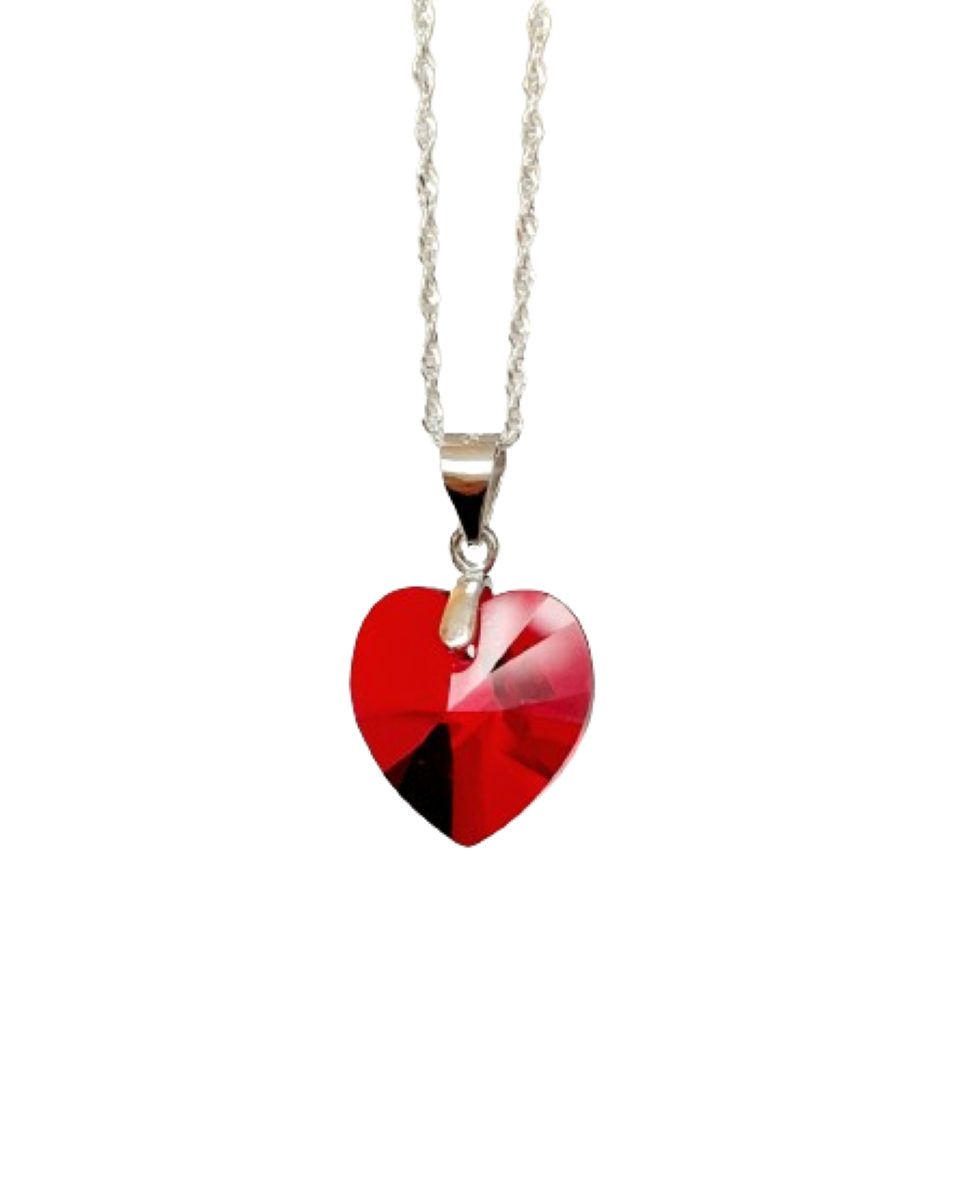 Collar lady in red corazón elaborado con cristales Swarovski®
