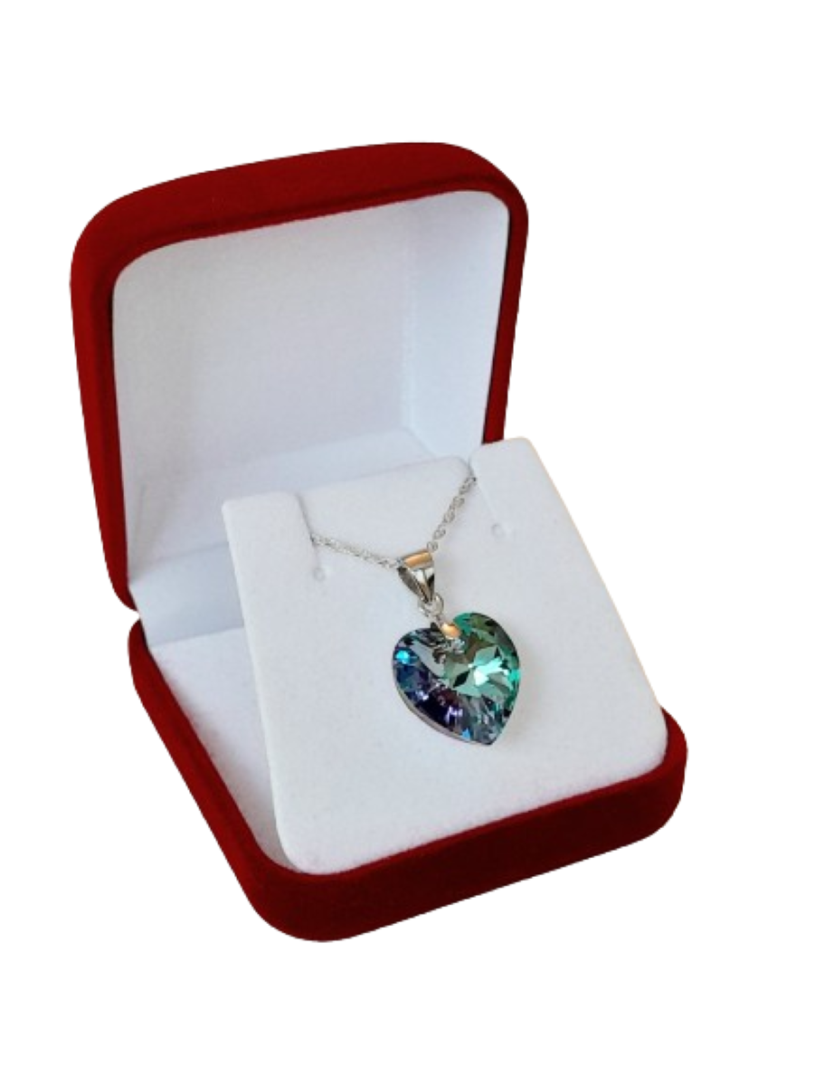 Colgante corazón vitrail regalo para mujer plata 925