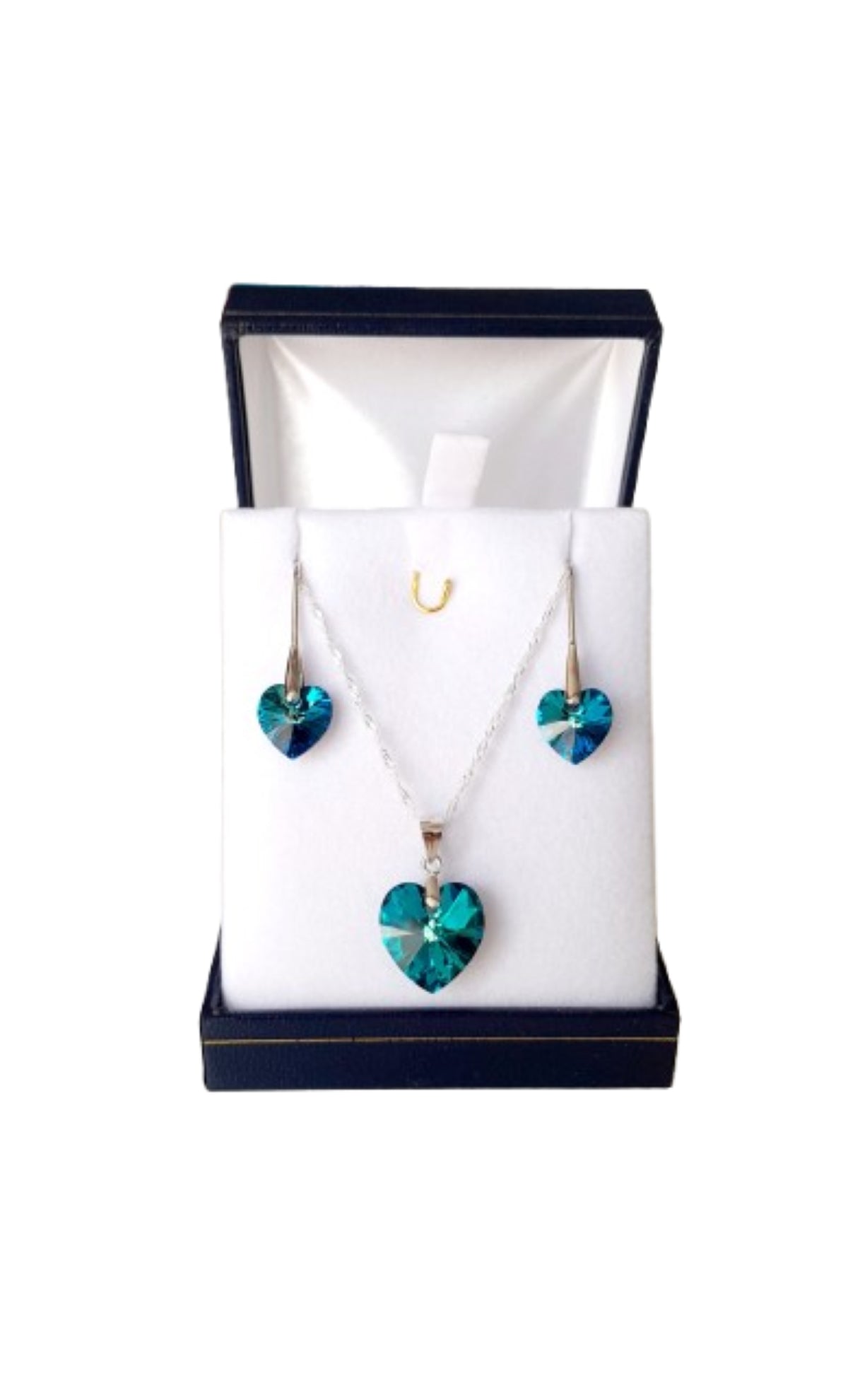 Conjunto de corazón titanic aros y collar de plata 925 regalo