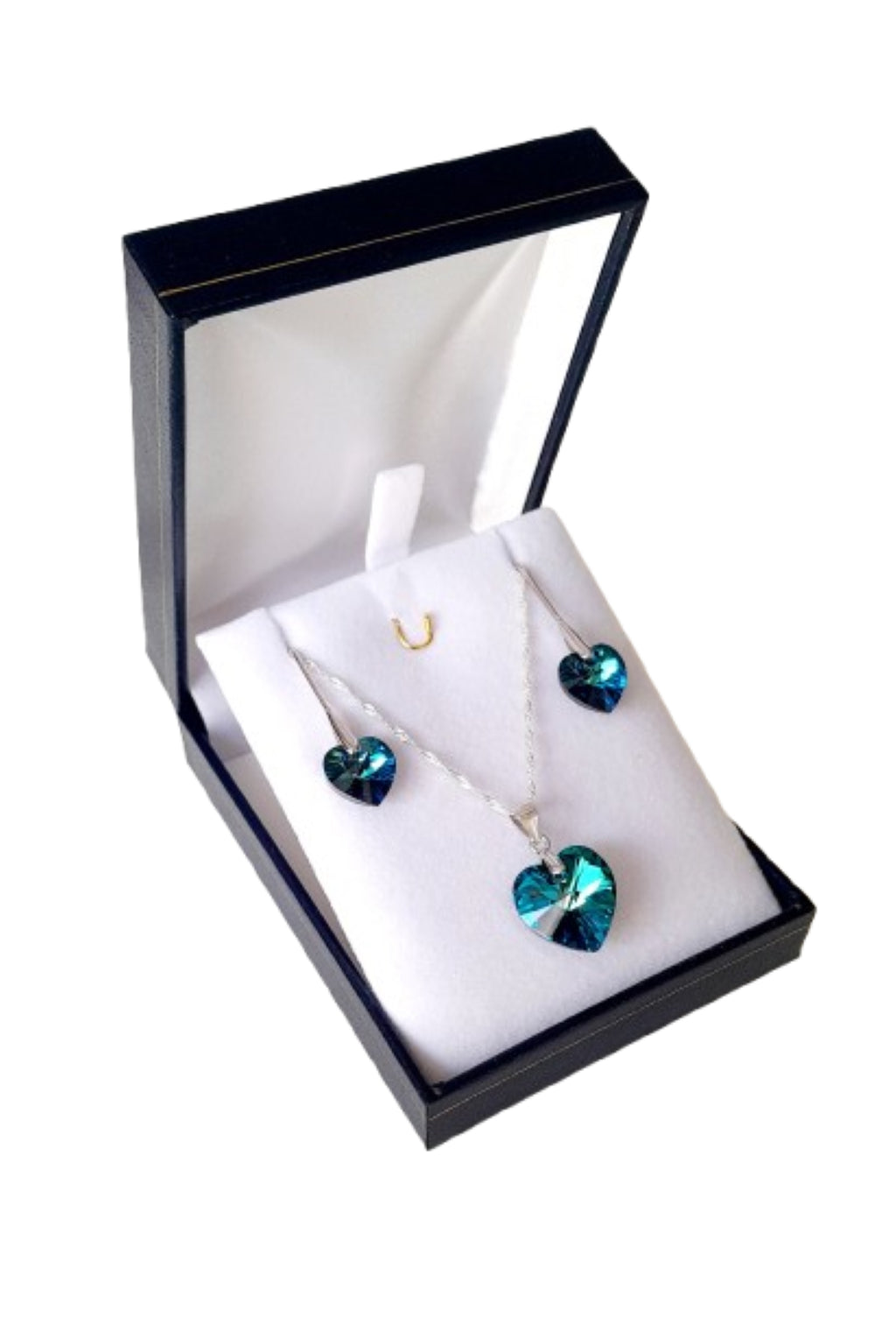 Conjunto de corazón titanic aros y collar de plata 925 regalo