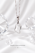 Dije de art crystal sin cadena 18mm transparente en plata 925