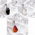 Dije gota de lluvia cristal red magma