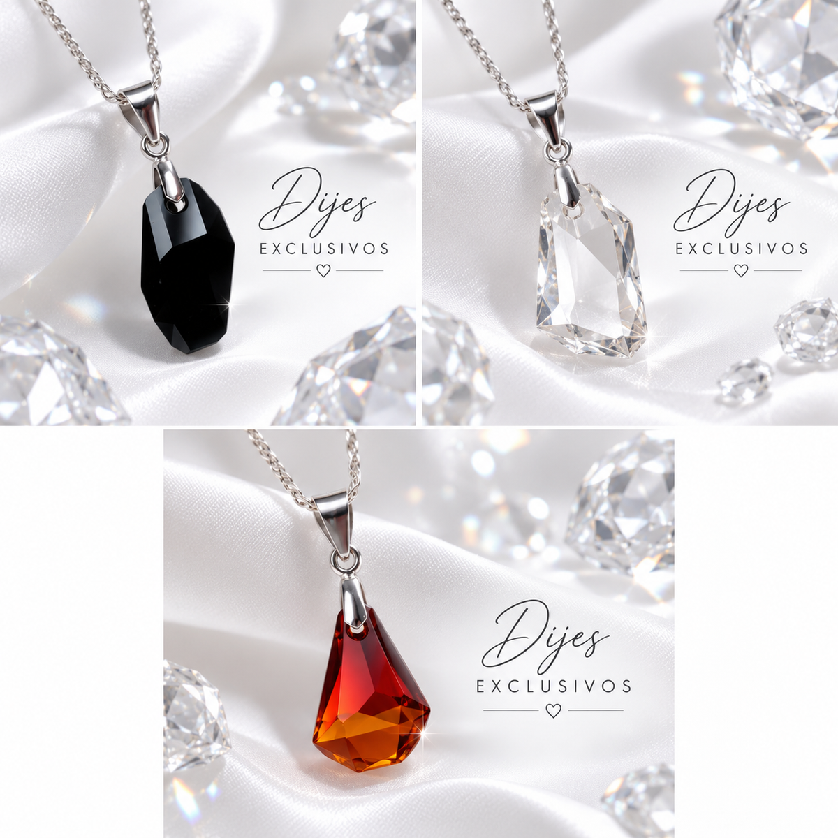 Dije gota de lluvia cristal red magma