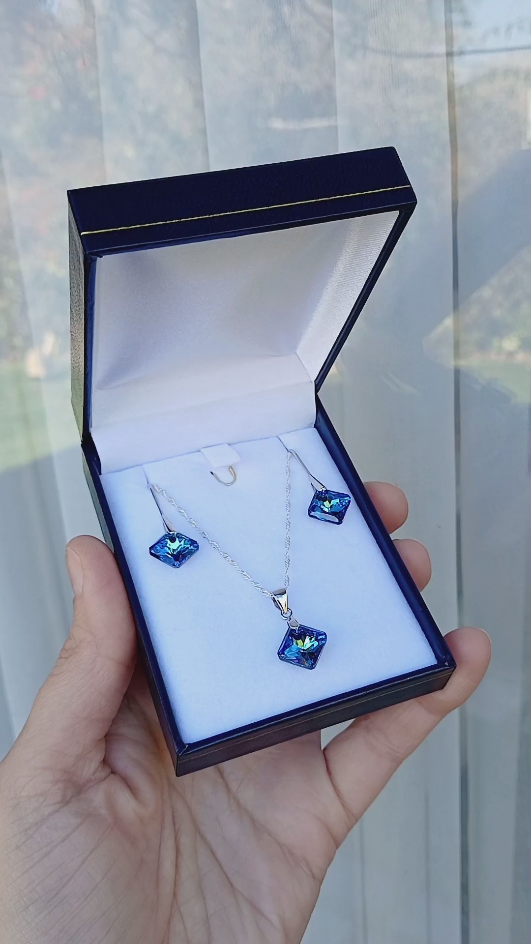 Conjunto cristal austriaco titanic y plata 925 modelo princess