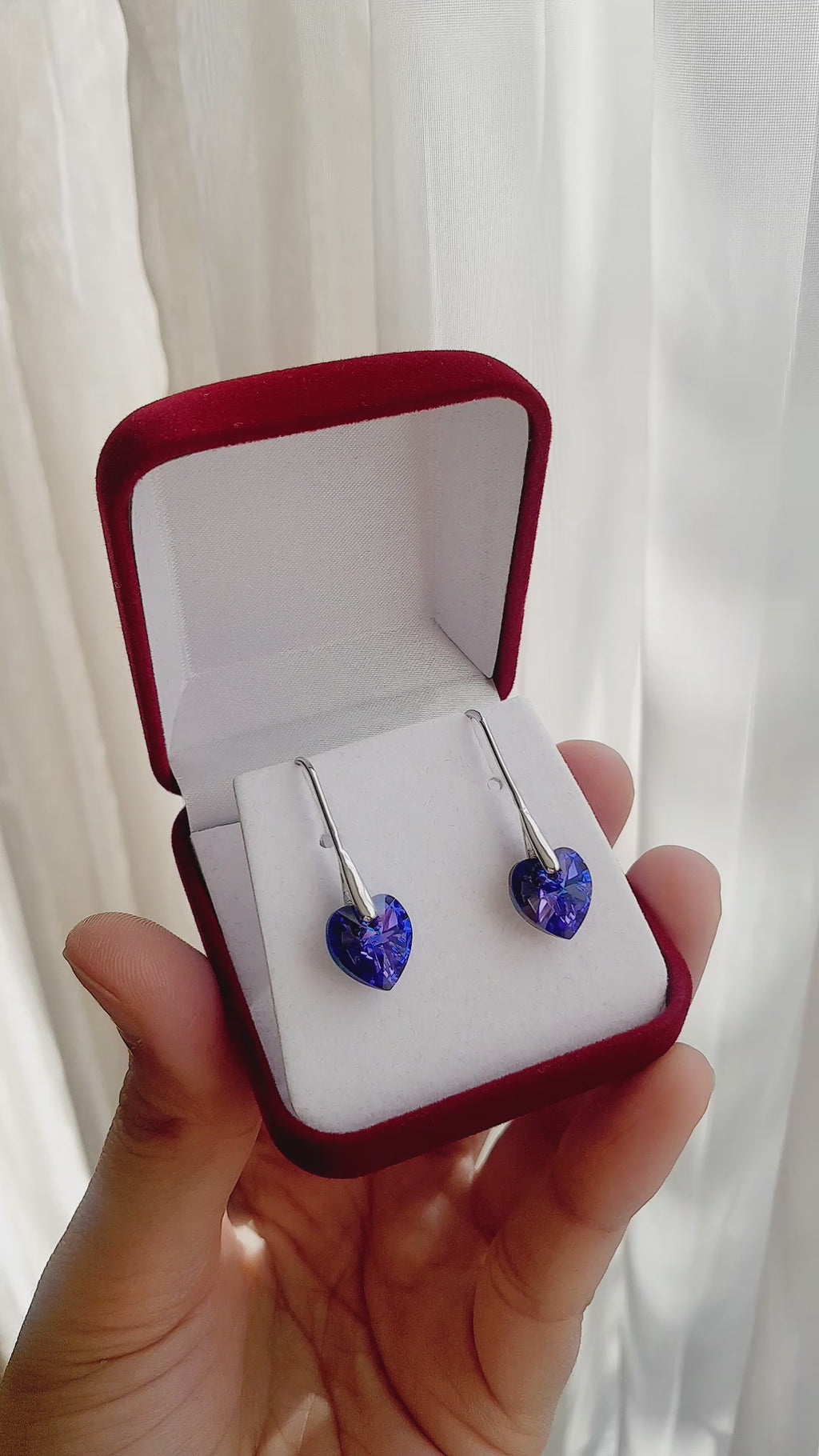 Aros corazón regalo plata 925 incluye caja de lujo