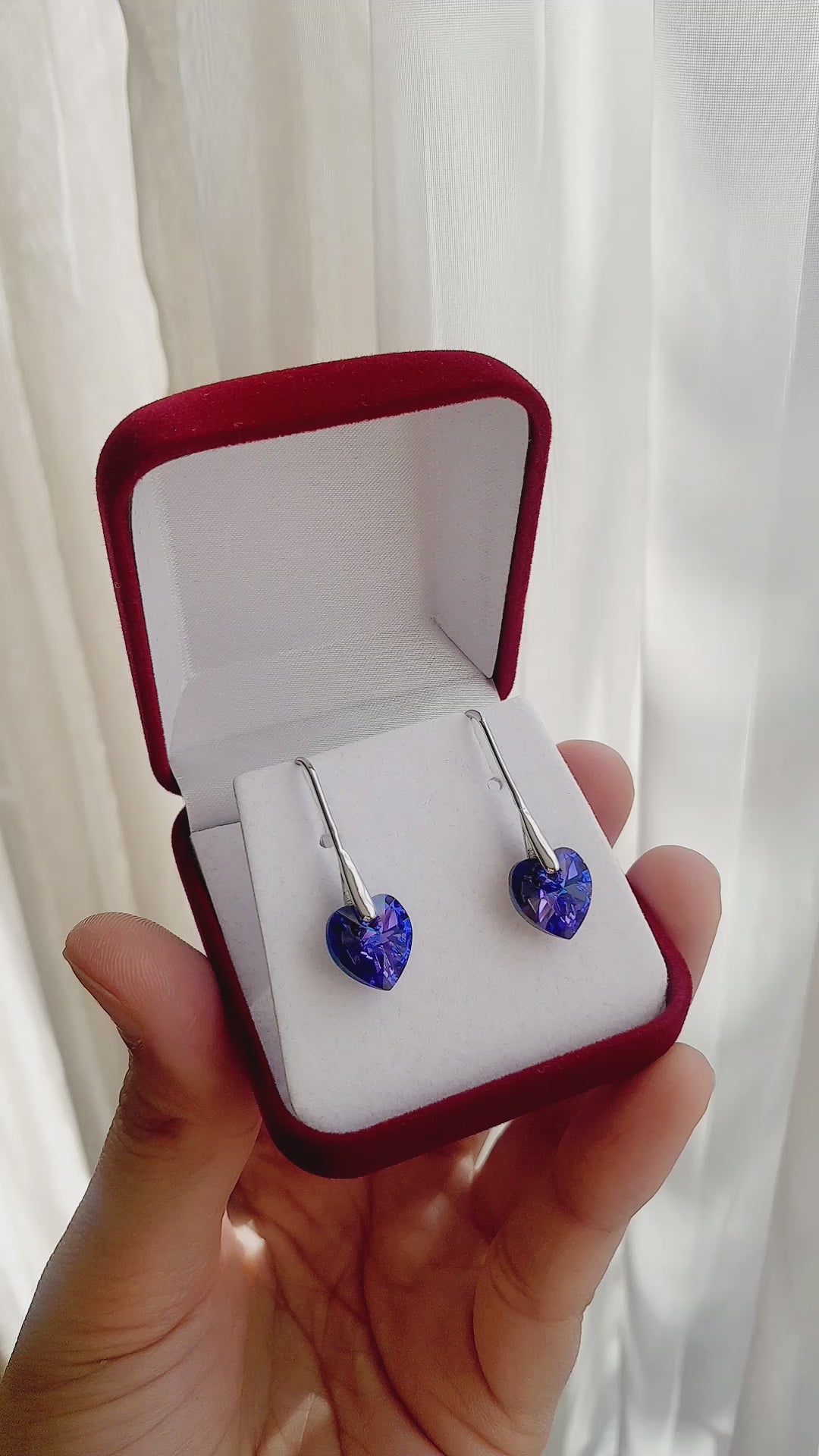 Aros corazón regalo plata 925 incluye caja de lujo