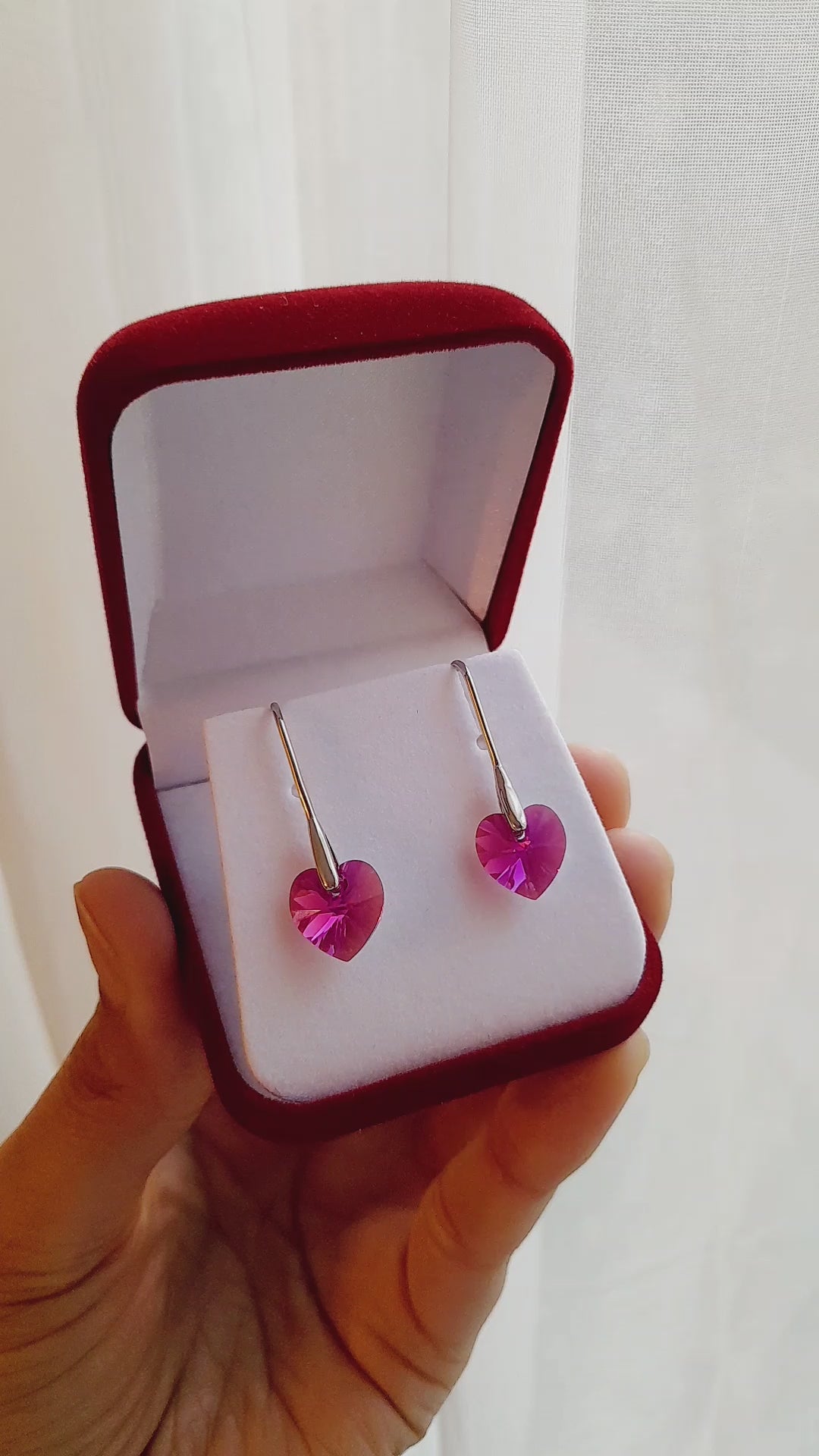Aros de corazón fantastic rose plata 925 regalo