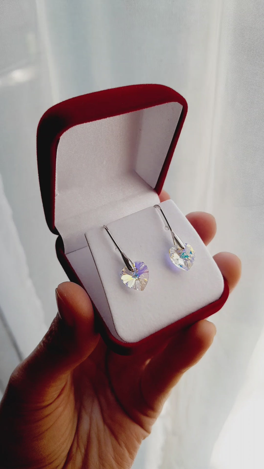 Aros de plata 925 corazón fabricados con cristales Swarovski®