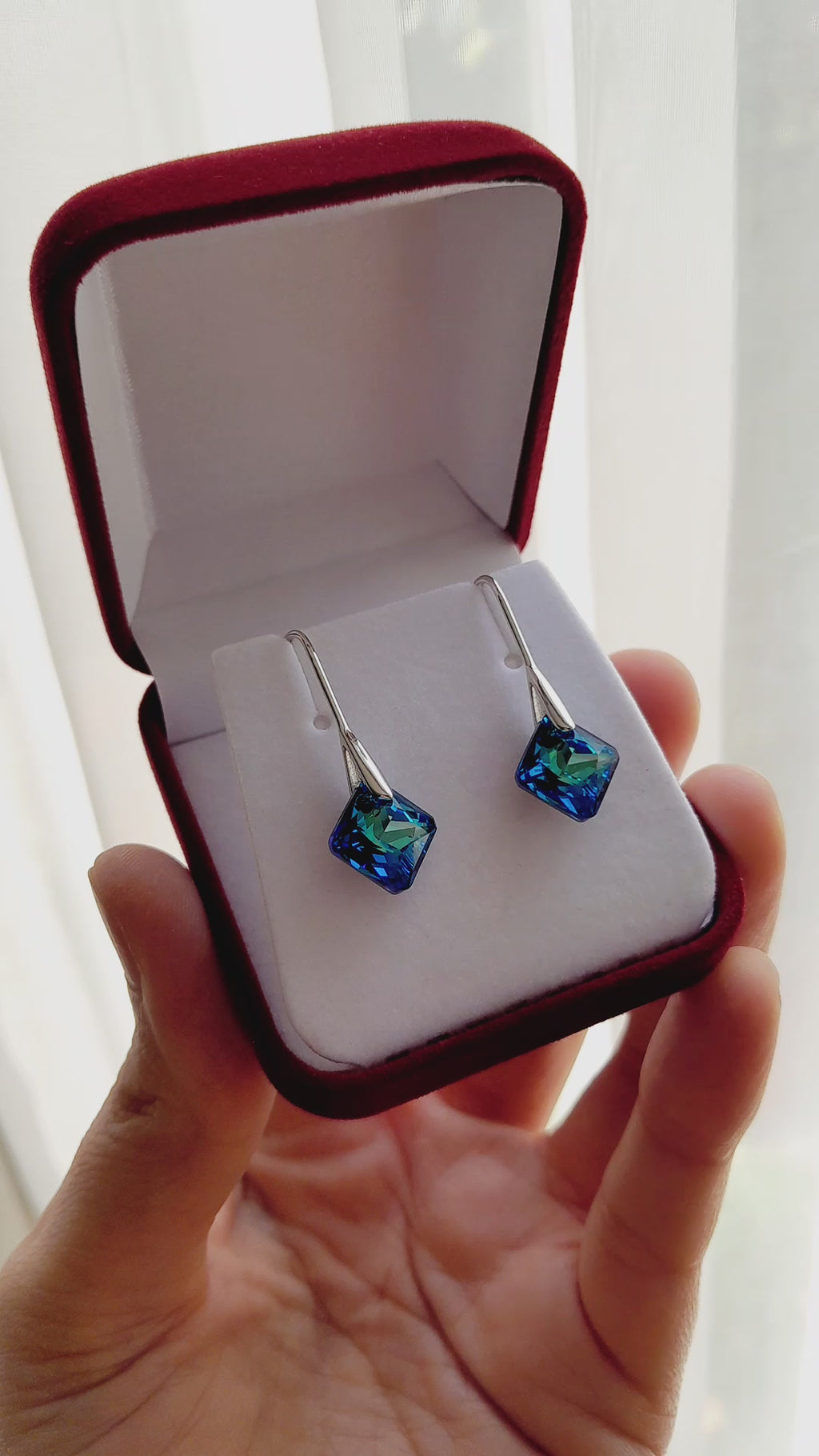 Aros de plata 925 princess fabricados con genuinos cristales austriacos Swarovski®